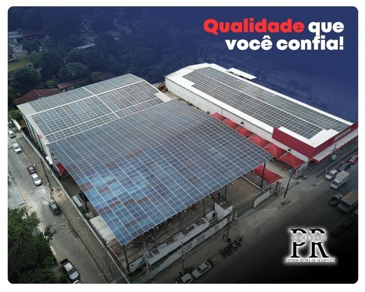 Vista aérea da sede da PR Comércio em Duque de Caxias