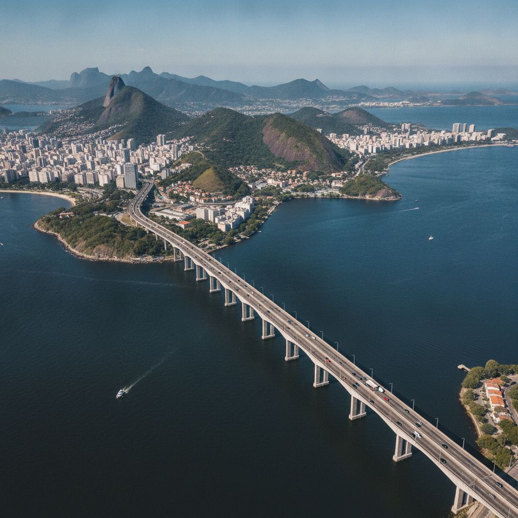 Ponte Rio-Niterói e Baía de Guanabara